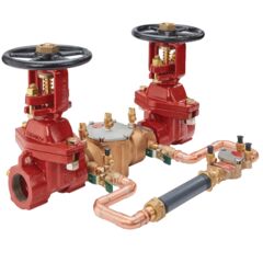 Product Image -  Cast Bronze Double Check Detector Backflow Preventer Assembly, OSY Shutoff Valves, Less Meter