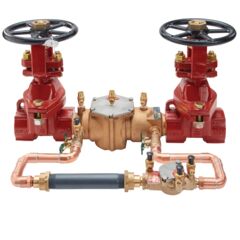 Product Image -  Cast Bronze Double Check Detector Backflow Preventer Assembly, OSY Shutoff Valves, Less Meter