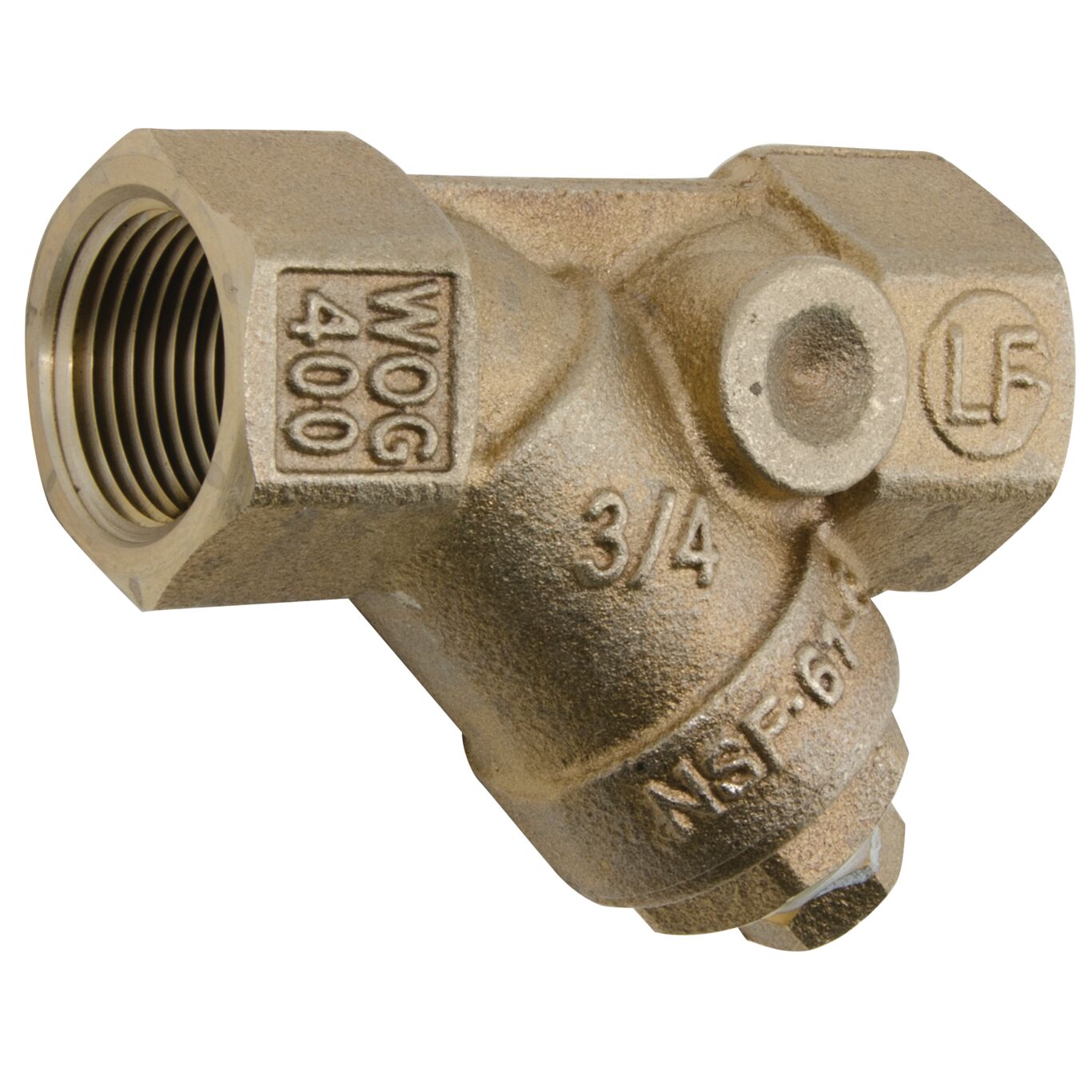 3/4'' Brass Y-Strainer With Plug Valve Connector Fitting