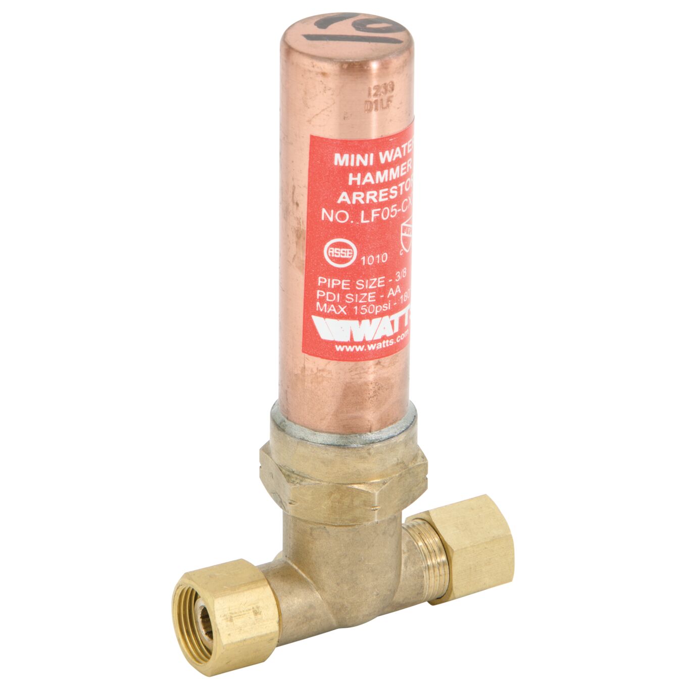 The Plumber S Choice 3 4 In Male Thread Copper Mip Npt Water Hammer Arrestor Type B Hrmpt34b Nl The Home Depot