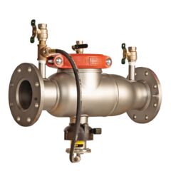 Reduced Pressure Zone Assembly Backflow Preventer, Stainless Steel, Less Shutoffs and Flood Sensor