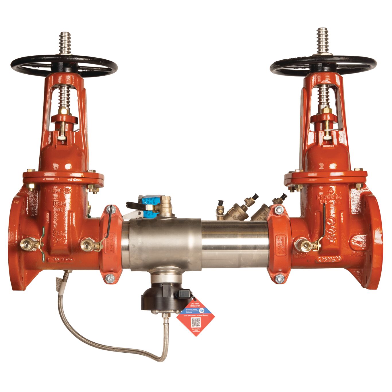 LF957RPDA Reduced Pressure Detector Assembly Backflow Preventer, OSY Gates, Meter and Flood Sensor