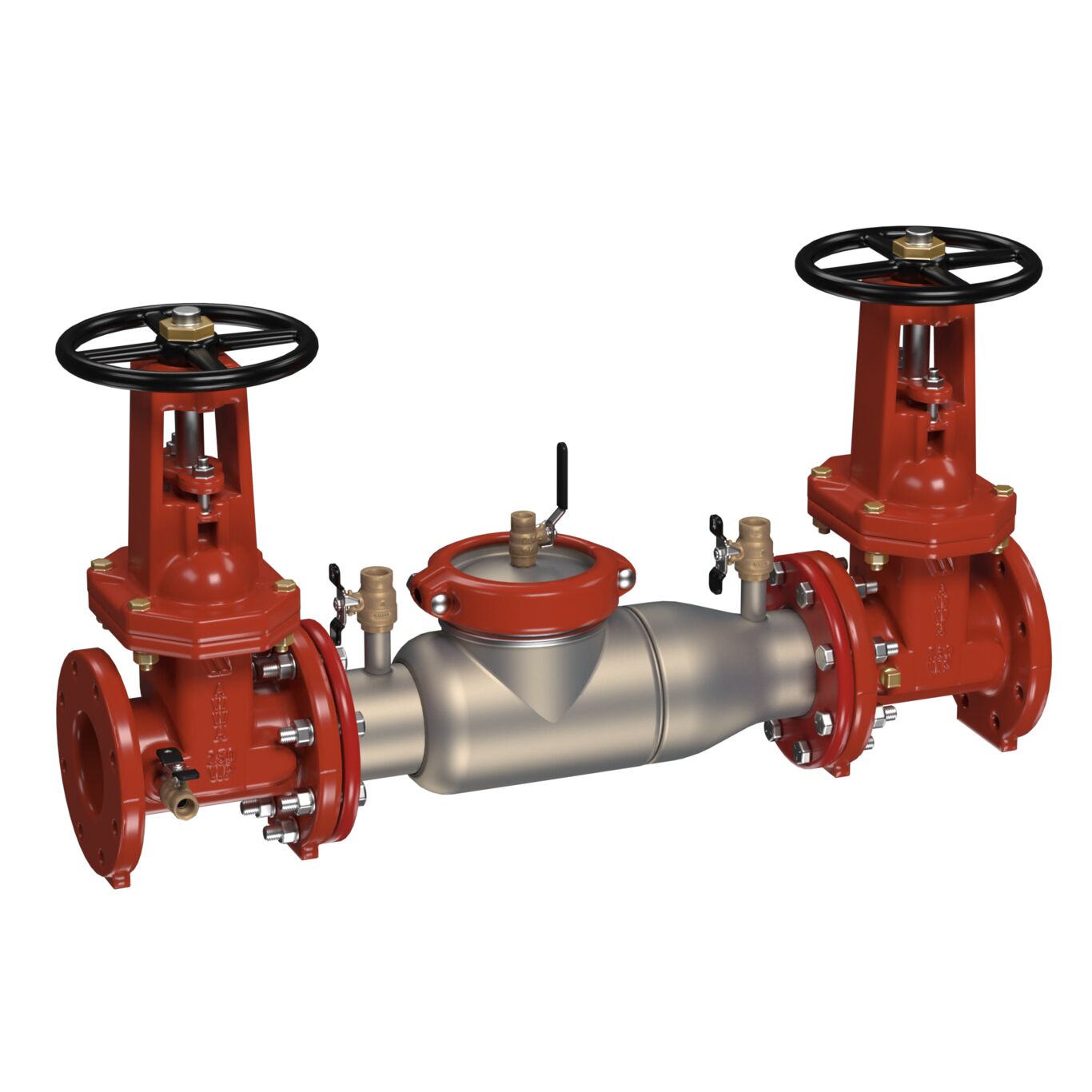 Stainless Steel Double Check Valve Backflow Preventer Assembly, OSY Shutoffs, Fire Flow Switch Checks