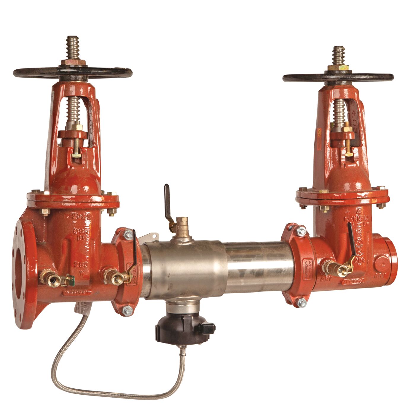 Reduced Pressure Valve Assembly Backflow Preventer, OSY Gates, Flange x Groove and Flood Sensor