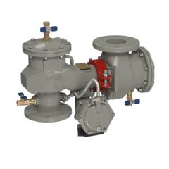 Lead Free DI Reduced Pressure Zone Backflow Preventer Assy, Competitor Z-Pattern Lay Length, Less Shutoff Valves, SS RV Seat, N-Pattern, Backflow Flood Sensor