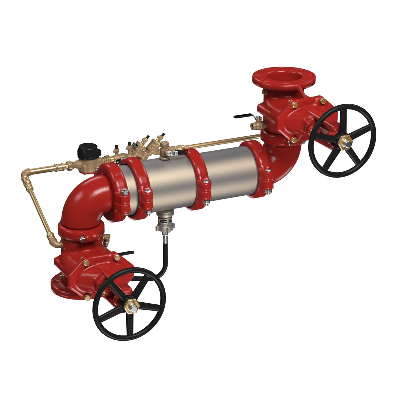 Product Image - Stainless Steel Reduced Pressure Detector Backflow Preventer Assy, Maxim, Domestic OSY Shutoff Valves, Link Check Modules, Cubic Feet Meter, N Pattern