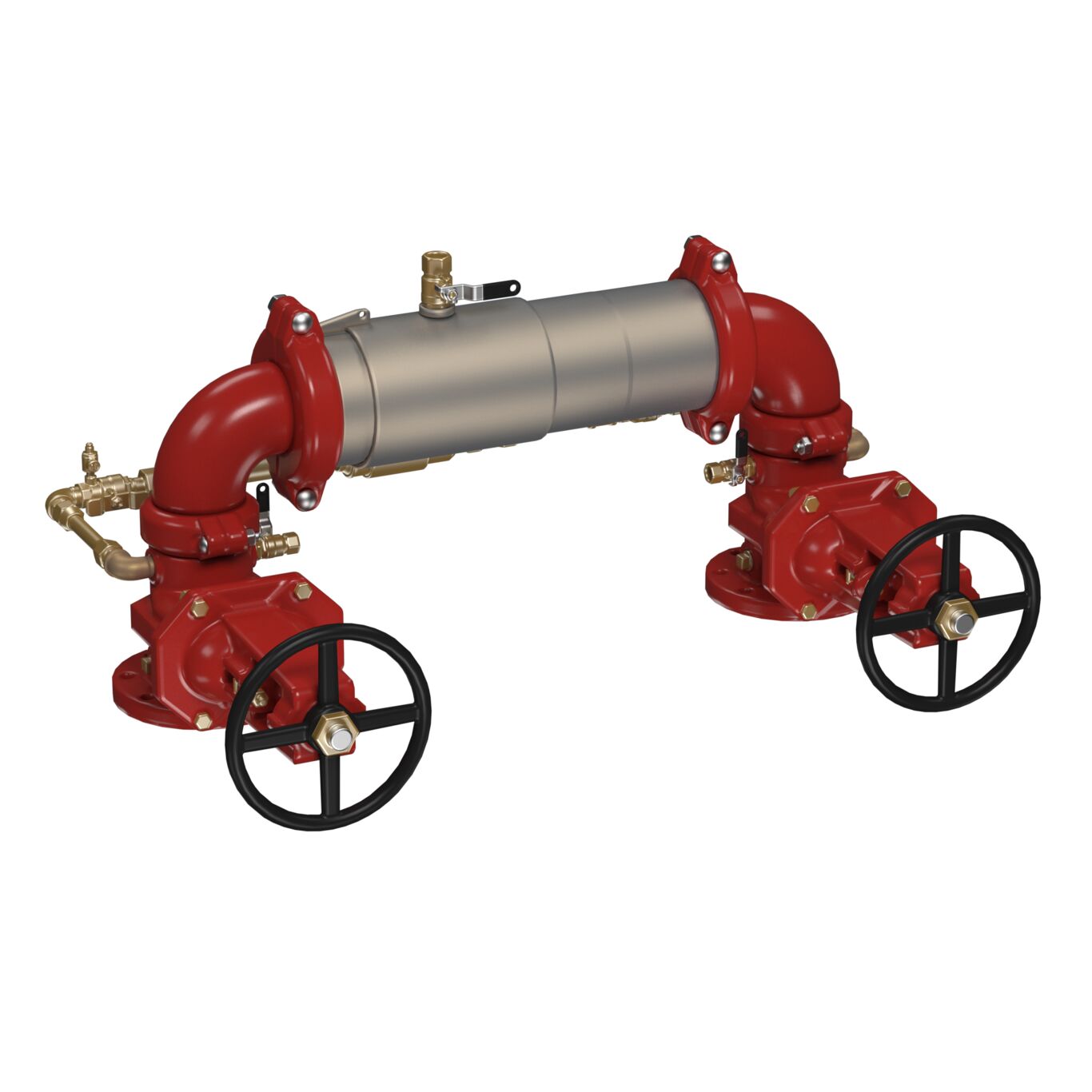 Product Image - Stainless Steel Double Check Detector Backflow Preventer Assembly, Maxim, OSY Shutoffs, Bi-Link Check Valves, Less Meter