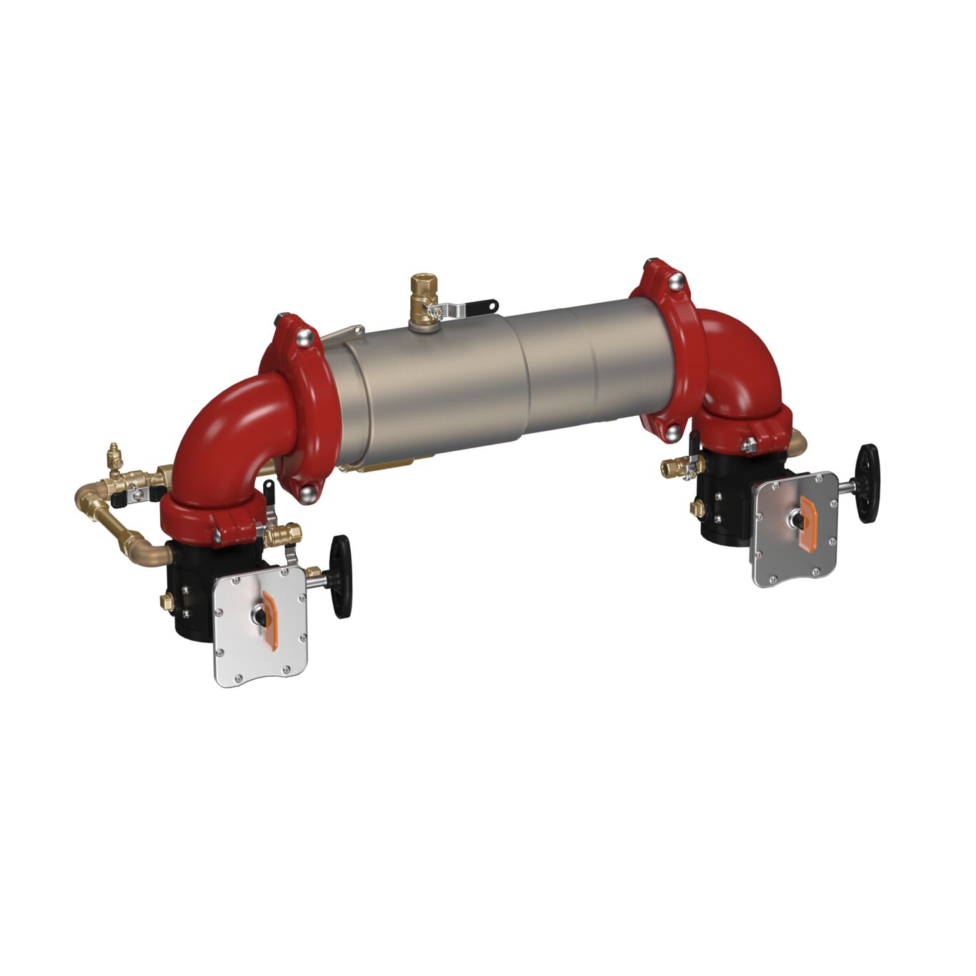 Product image - Stainless Steel Double Check Detector Backflow Preventer Assembly, Maxim, Grooved Gear Butterfly Valves, Bi-Link Check Valves, Less Meter