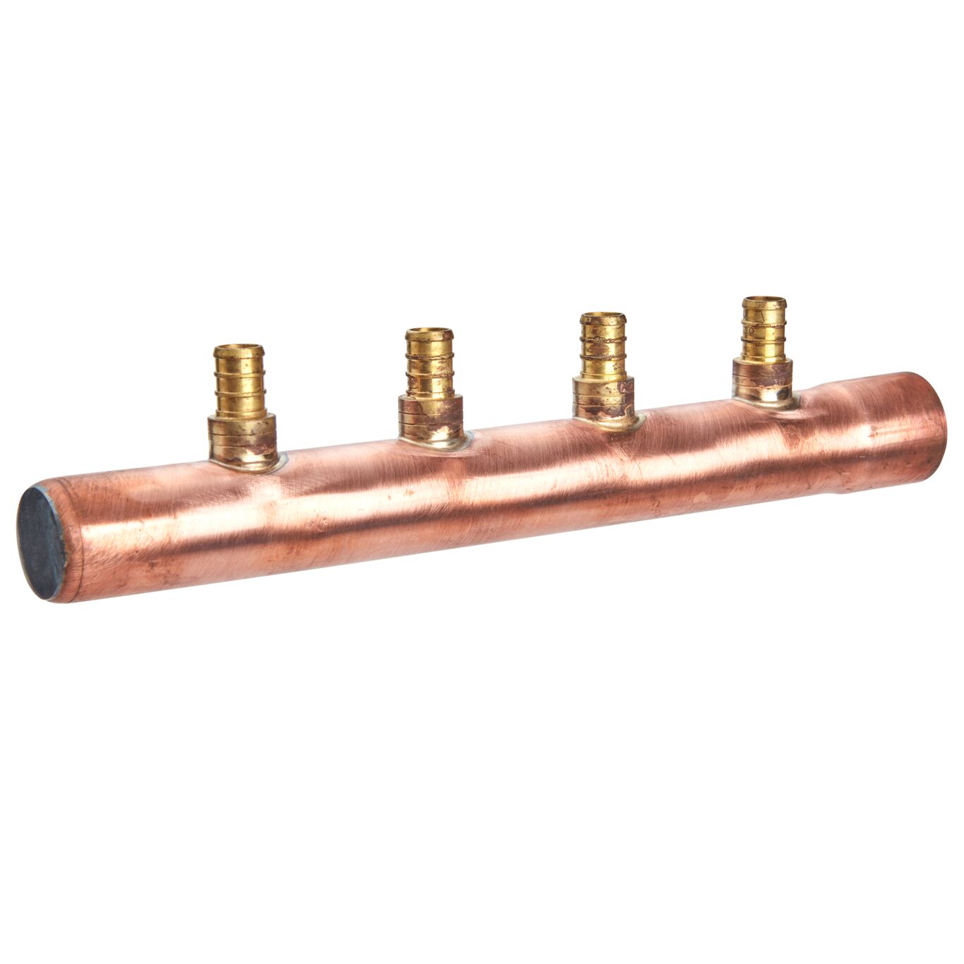 Product Image - Lead Free Closed End X 1 In Swedged End Copper Manifold, 4 Branch X 1/2 Cf Fittings