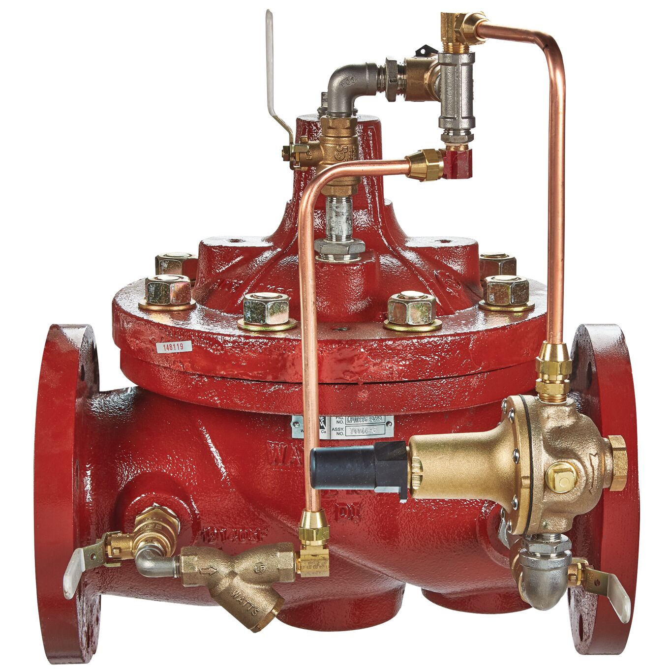 Product Image 4 In Globe Class 150 Flanged Epoxy Coated Pressure Reducing Valve, Full Port, Mustang, Isolation Cocks, Pilot Circuit Y-Strainer